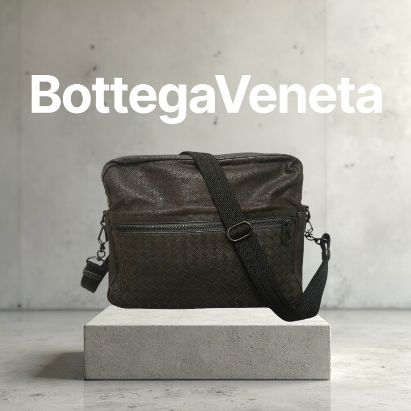 ㊣✨Bottega Veneta ✨(附防塵袋)寶緹嘉 BV 羊皮 咖啡色 編織 相機包 肩背包 斜背包 /二手包/二手精品/保證正品🌳二手樹屋🌳-0