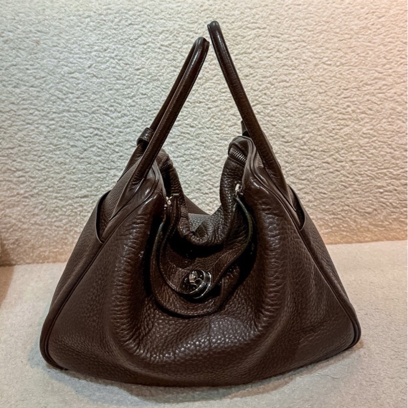 愛馬仕 Hermes - 烏木色銀扣 Lindy26-0