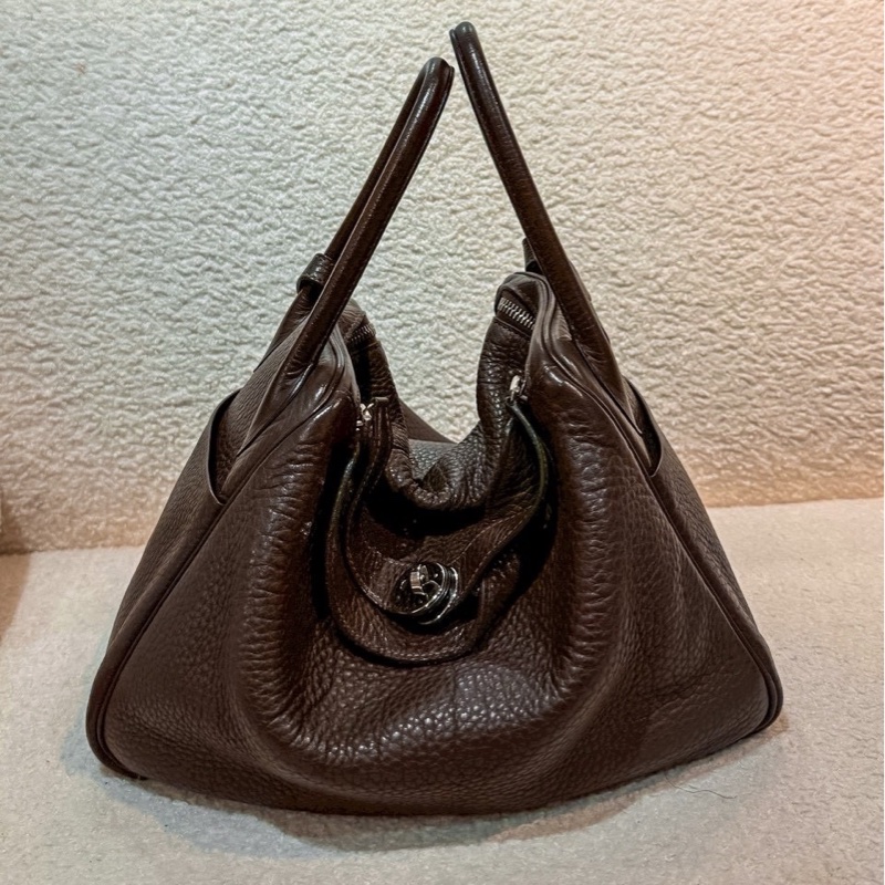 愛馬仕 Hermes - 烏木色銀扣 Lindy26-5