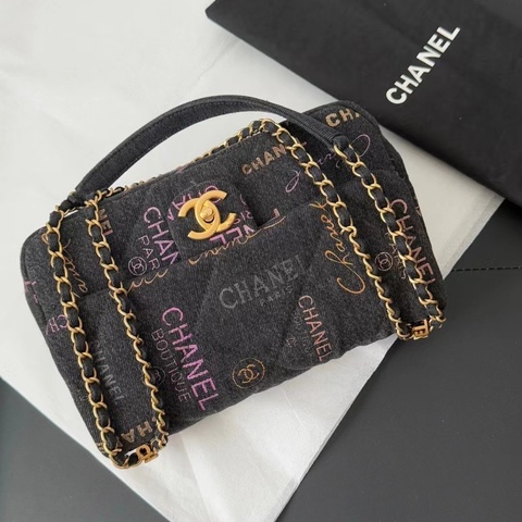 Chanel CF 牛仔塗鴉 晶片款
