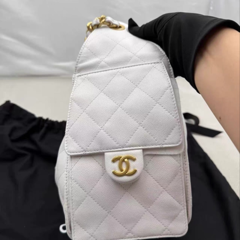 Chanel 25bag 白色 小號-5