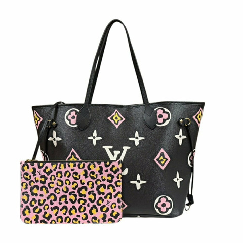 Louis Vuitton Neverfull 中號 Wild at Heart 手提包 PVC 塗層帆布 M45818 黑色 女款 LOUIS VUITTON