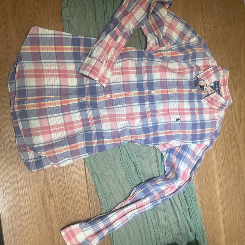 Ralph Lauren粉紅格子襯衫 M-0