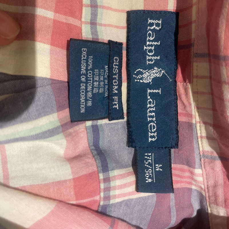 Ralph Lauren粉紅格子襯衫 M-9