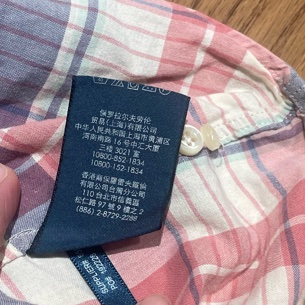 Ralph Lauren粉紅格子襯衫 M-12