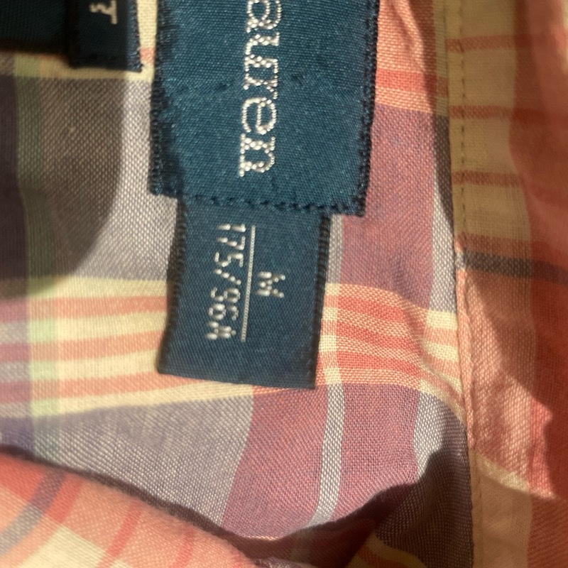 Ralph Lauren粉紅格子襯衫 M-13