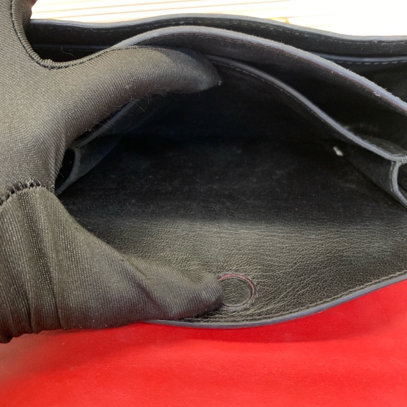 98新 普拉達PRADA cahier紅拼黑斜挎宮廷盒子包-9