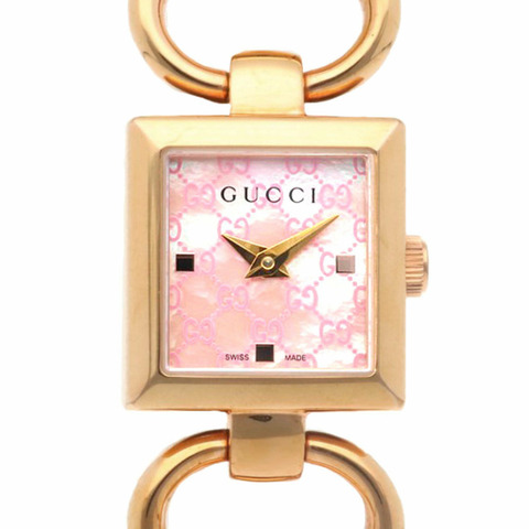 Gucci Tornavoni 手錶 不鏽鋼 120 (YA120520) 石英 女士腕錶 GUCCI 粉紅色 貝殼錶盤