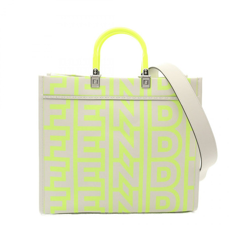 FENDI Marc Jacobs SUNSHINE MEDIUM 托特包 單肩包 皮革 霓虹黃 白色