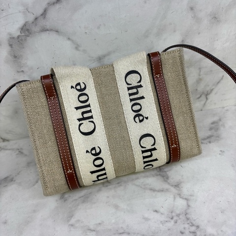 Chloe焦糖拼色mini woody包