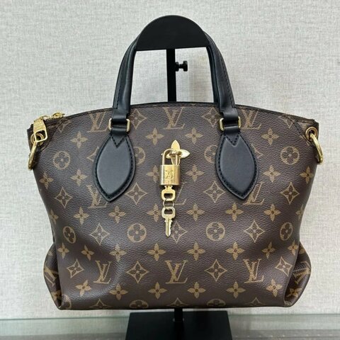 LV 經典老花金扣手提餃子包30*22*11 98新配件鑰匙鎖 塵袋