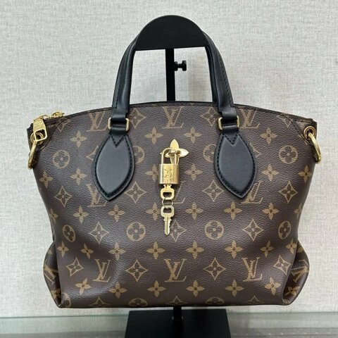 LV 經典老花金扣手提餃子包 30*22*11 98新配件鑰匙鎖 塵袋