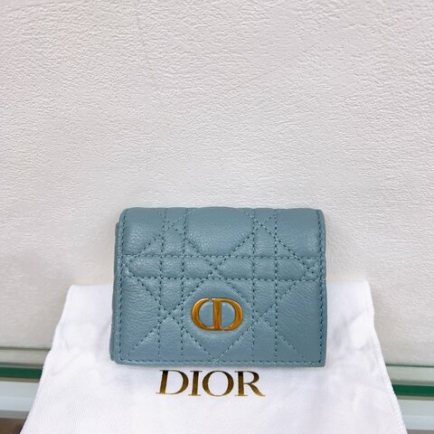 閒置 Dior caro 灰藍色卡包