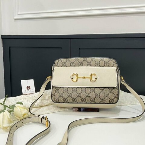 GUCCI 645454 米白拼老花1955相機包