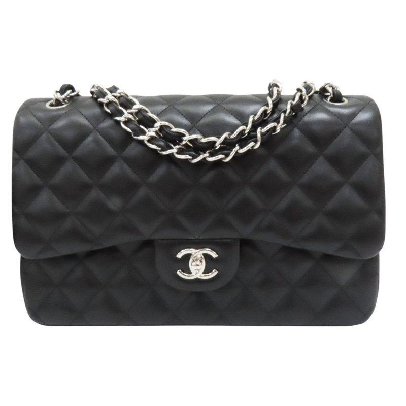 黑色 羊皮 COCO 30 鍊帶 肩背包 銀扣 A58600-0