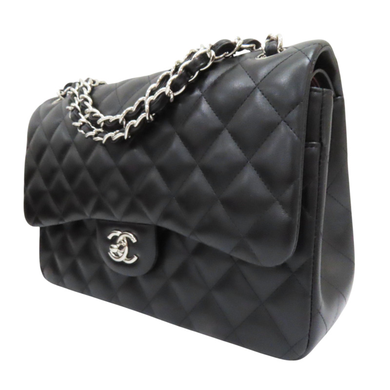 黑色 羊皮 COCO 30 鍊帶 肩背包 銀扣 A58600-2