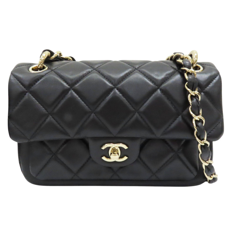 黑色 羊皮 鍊帶 肩背包 金扣-0