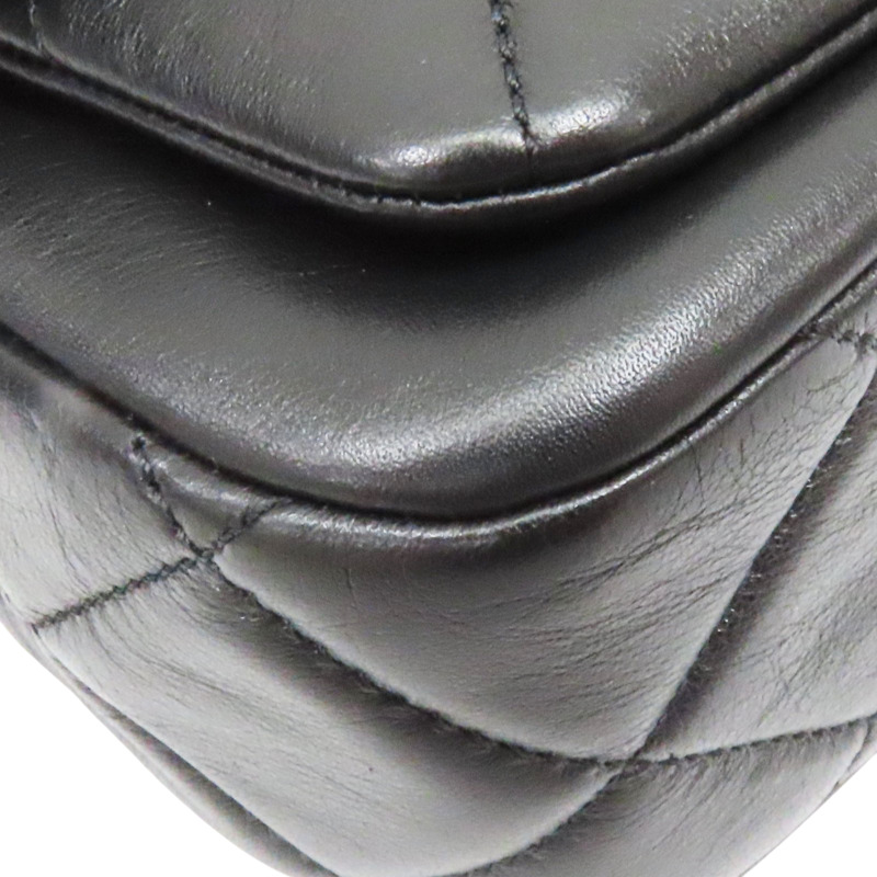 黑色 羊皮 鍊帶 肩背包 金扣-9