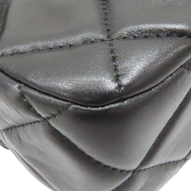 黑色 羊皮 鍊帶 肩背包 金扣-11