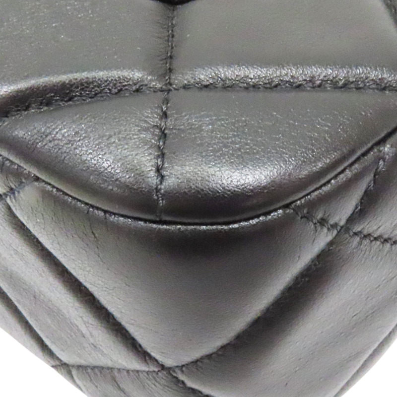 黑色 羊皮 鍊帶 肩背包 金扣-12