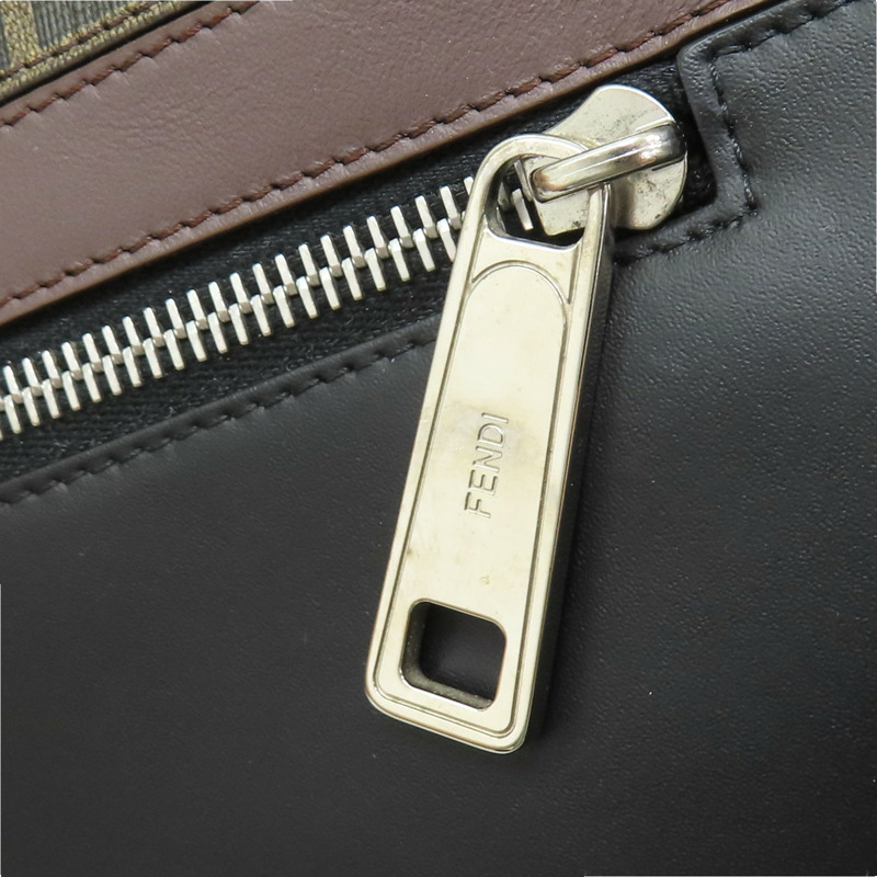 棕色 黑色 花帆布 皮革 MESSENGER 郵差包 斜肩包 7VA458-10