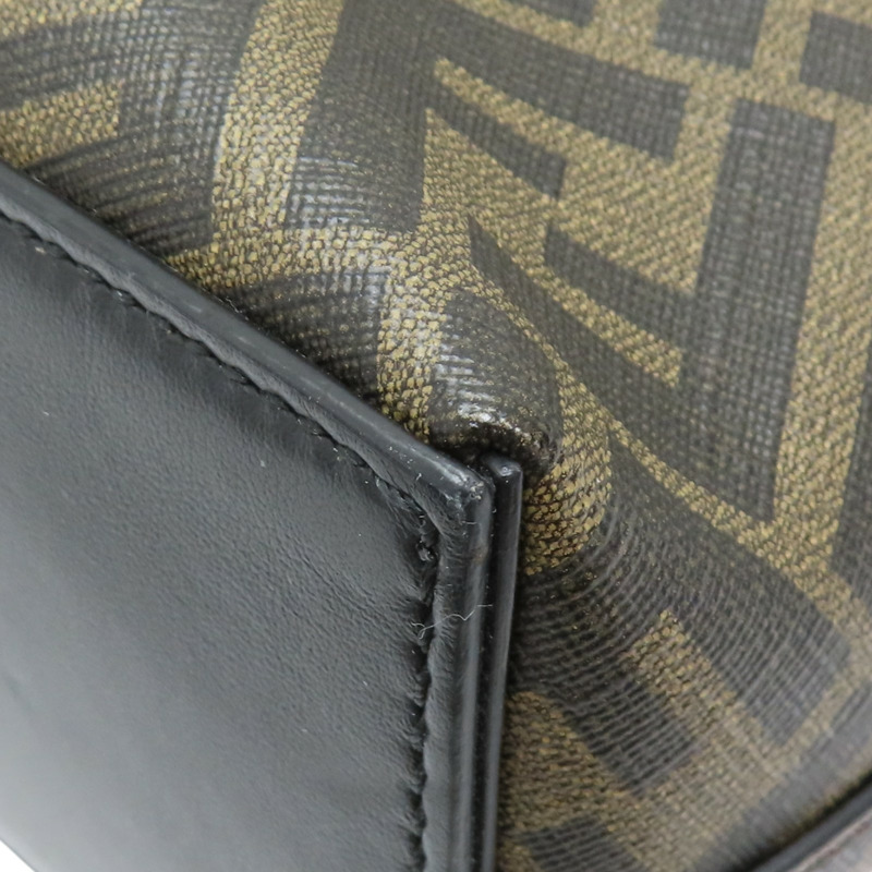 棕色 黑色 花帆布 皮革 MESSENGER 郵差包 斜肩包 7VA458-12