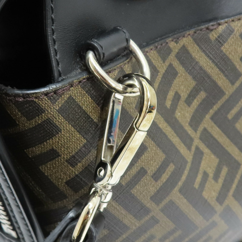 棕色 黑色 花帆布 皮革 MESSENGER 郵差包 斜肩包 7VA458-16