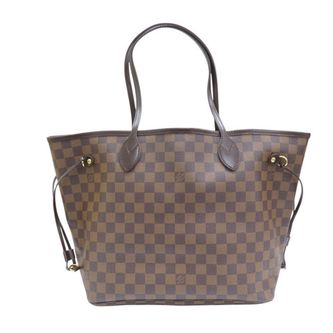 棕色 棋盤格帆布 Neverfull MM 托特包 N51105