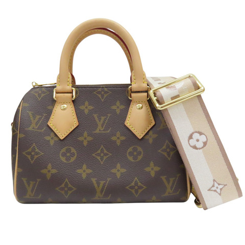 棕色 原花 PVC塗層帆布 SPEEDY BANDOULIERE 20 两用包 M46222