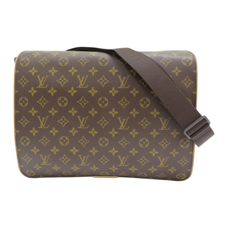 棕色 原花帆布 Abbesses 斜背包 M45257-0