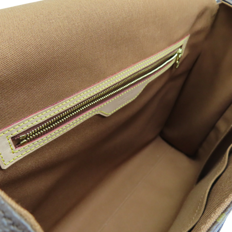 棕色 原花帆布 Abbesses 斜背包 M45257-4