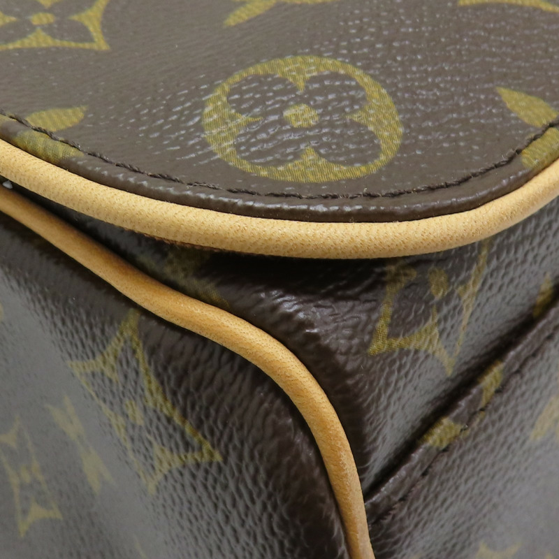 棕色 原花帆布 Abbesses 斜背包 M45257-13