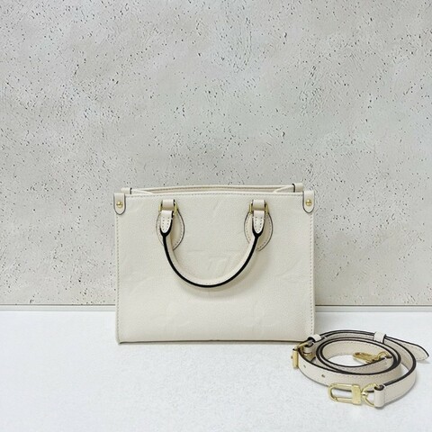 LV onthego small 米白色 全皮小號