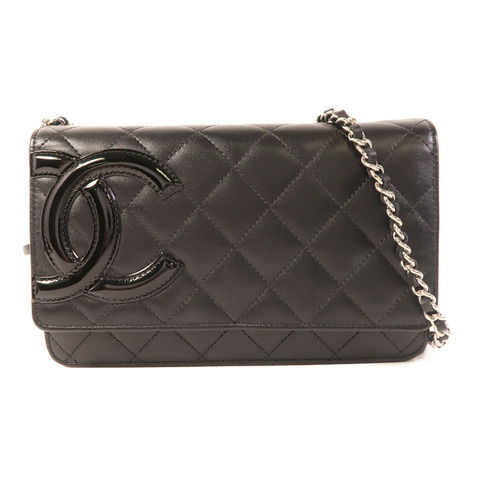 CHANEL 牛皮皮革WOC Wallet On Chain銀扣鏈帶肩背袋