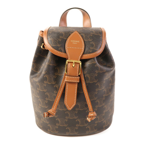 CELINE 塗層帆布Folco Backpack金扣背包