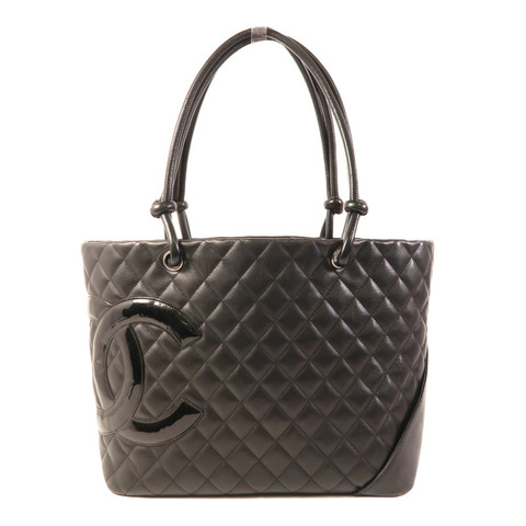 CHANEL 牛皮皮革Cambon Tote Bag銀扣手挽袋
