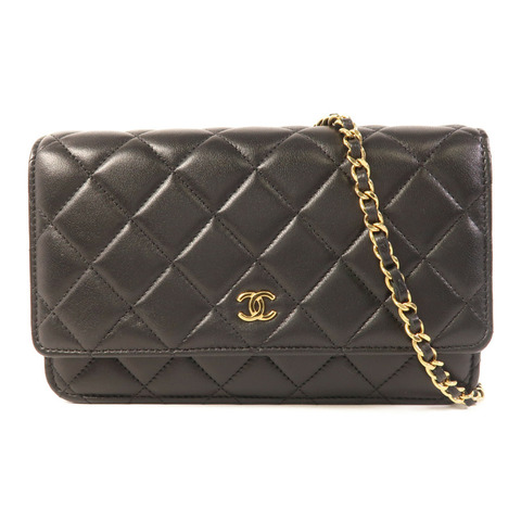 CHANEL 羊皮皮革WOC Wallet On Chain金扣鏈帶肩背袋