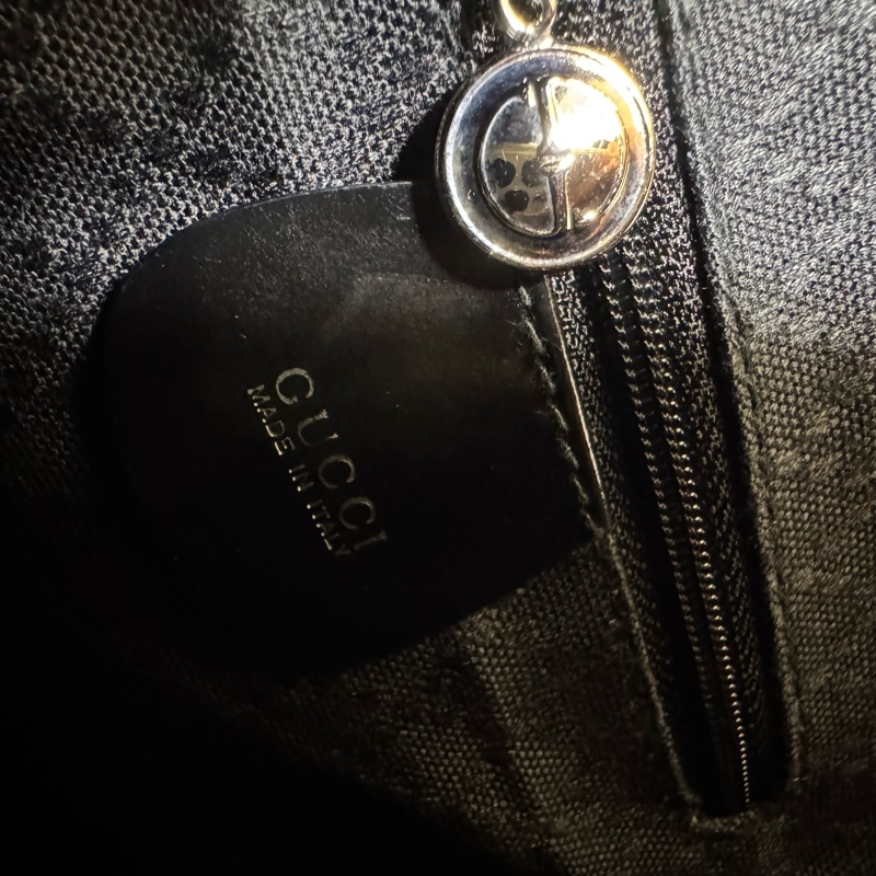 Gucci 竹節尼龍黑色小後背包-10