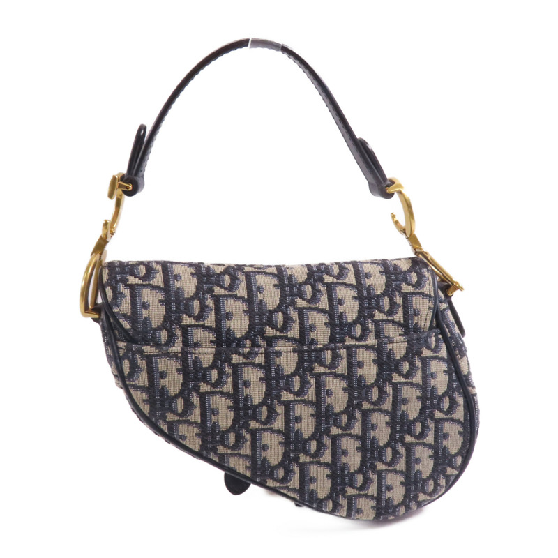 Dior 帆布Mini Saddle金扣手挽袋-1