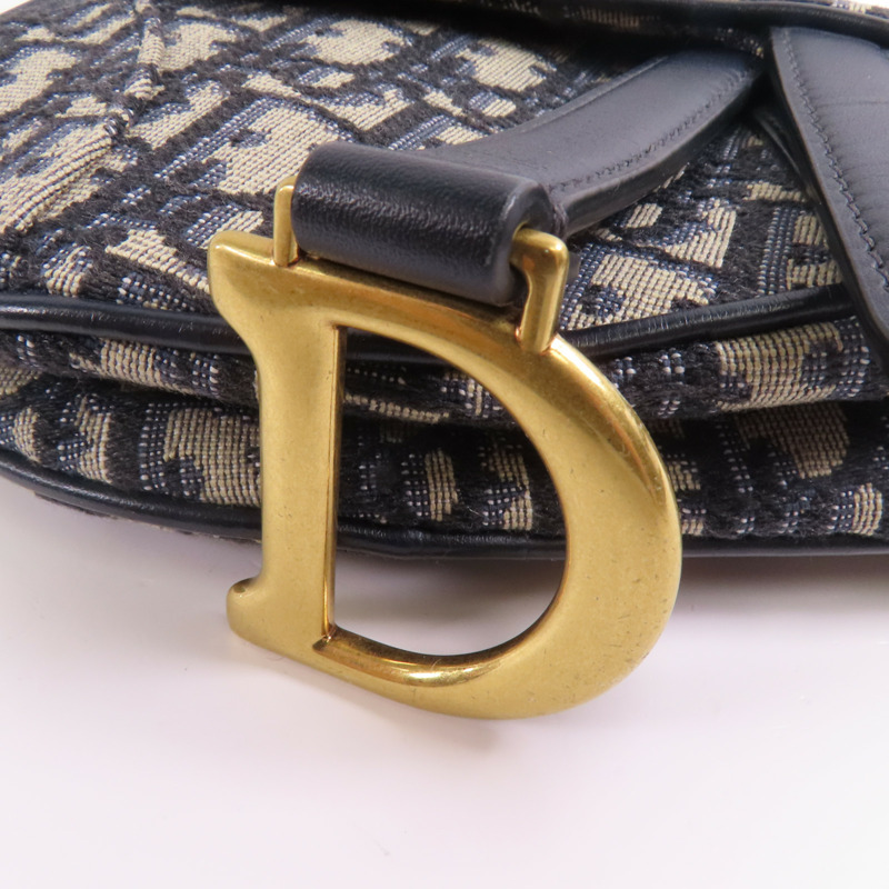 Dior 帆布Mini Saddle金扣手挽袋-8