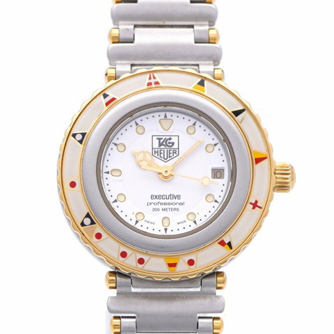 泰格豪雅 Executive 915.808 石英腕錶 SS 白色錶盤 0550TAG HEUER 女士腕錶