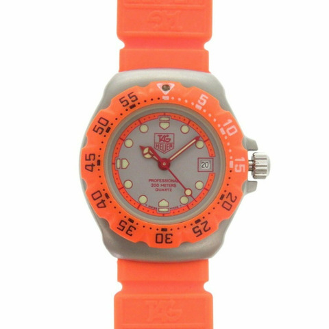 泰格豪雅 Formula 1 373.508 SS 橡膠灰橙色石英手錶 1497TAG HEUER