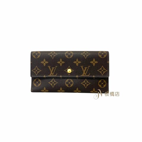 LV皮夾 原花Monogram三折式長夾 M61217