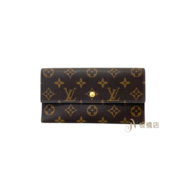 LV皮夾 原花Monogram三折式長夾 M61217-0