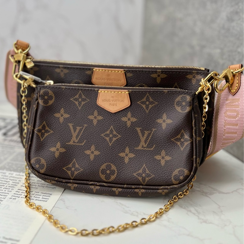 💗香緹國際精品💗 LV五合一 粉肩帶 包況極好 迪麗熱巴同款 全配-2