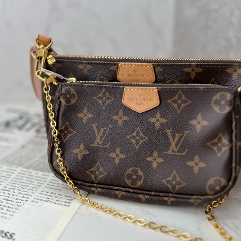 💗香緹國際精品💗 LV五合一 粉肩帶 包況極好 迪麗熱巴同款 全配-3
