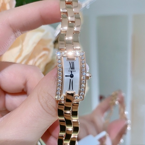 卡地亞芭蕾系列WG40023J玫瑰金原鑽石英女表