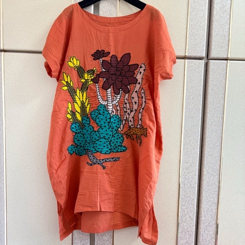 57）Pleats Please 三宅正品橘色舒適洋裝長版上衣 3號