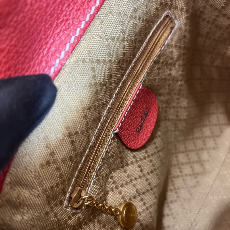 Gucci 竹子絨面紅後背包-7