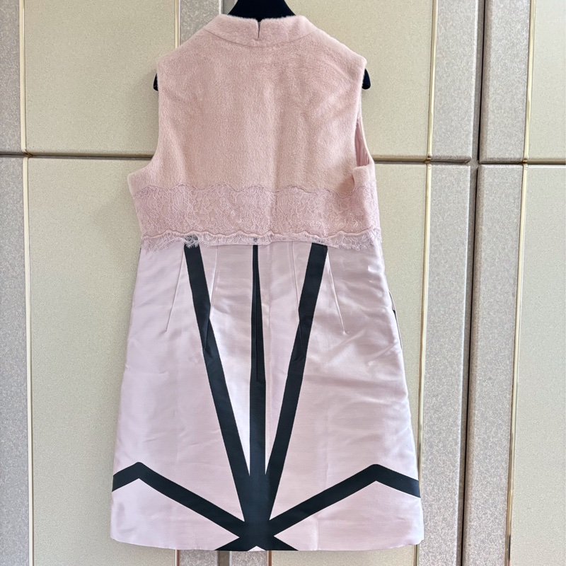 57）全新Shiatzy Chen夏姿正品粉紫色拼接設計背心洋裝 42號 原價45800-1